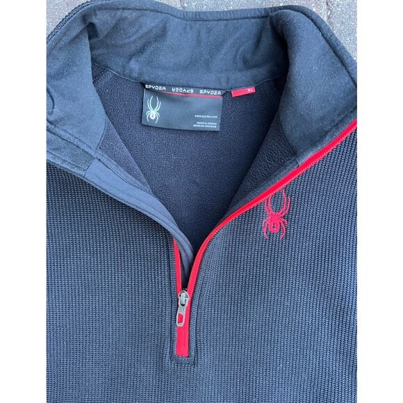 Spyder black men's performance quarterzip pullover jacket size XL - Picture 2 of 3